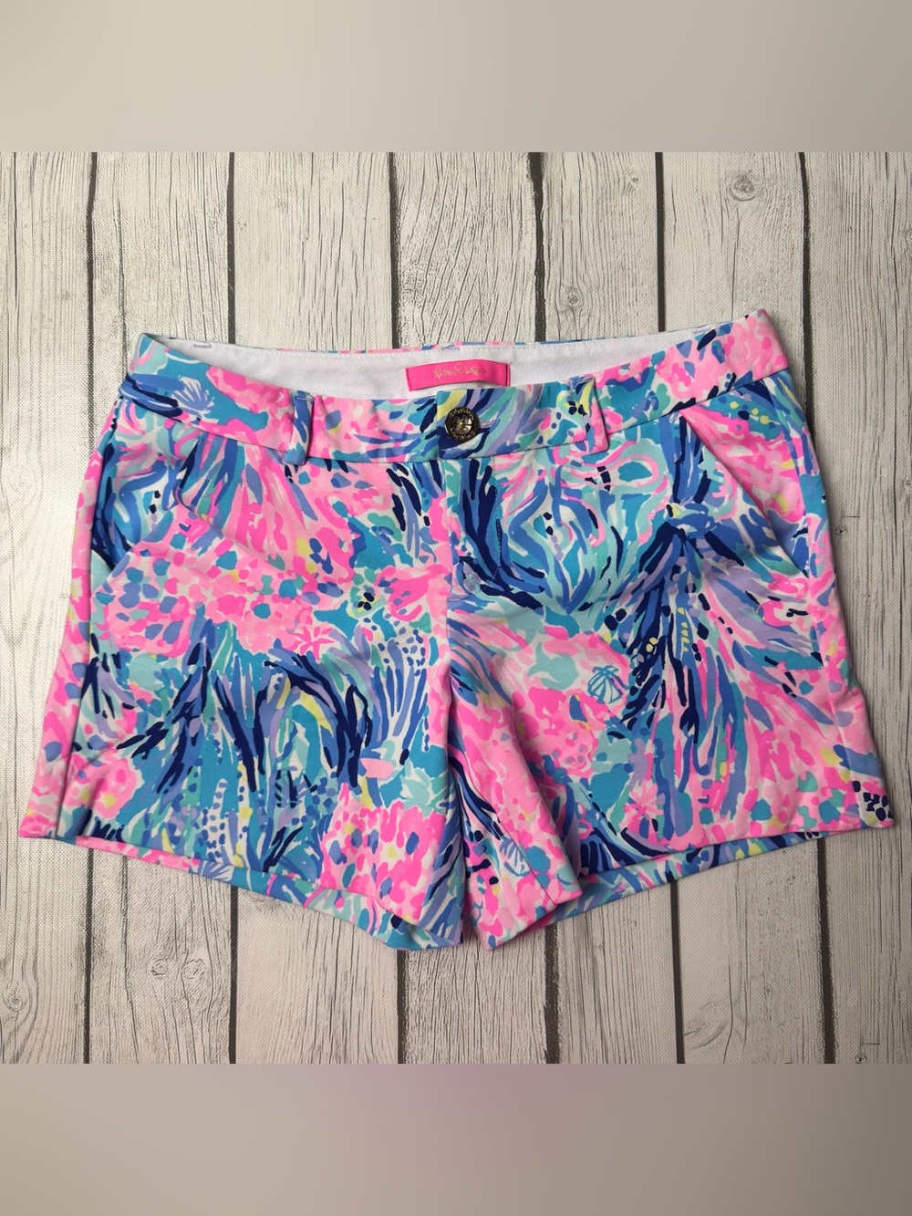 Lilly Pulitzer Women's 2 Callahan Knit Shorts Fan Sea Pants Sporty 5" Inseam